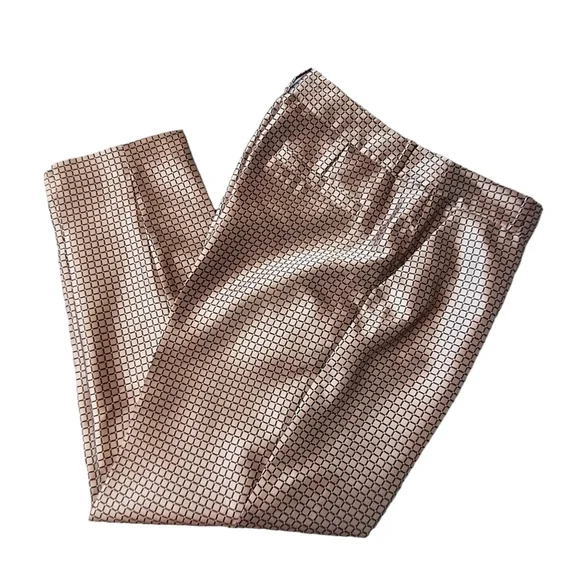 Kate Spade Lewitt Margaux Crop Satin Pants Pink Check Womens 6 Preppy - Picture 2 of 14